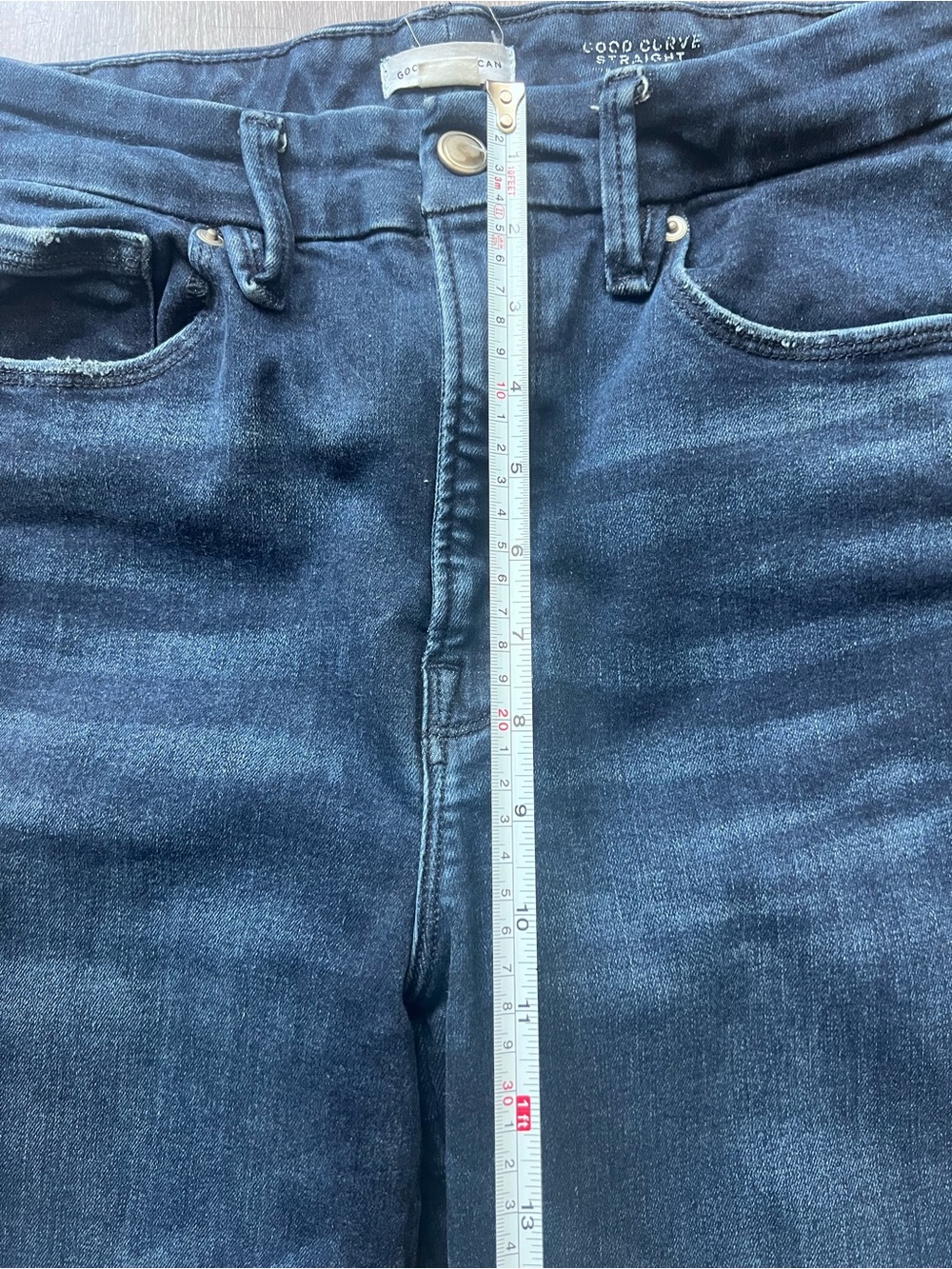 Good American Good Curve ultra high rise straight leg Jean size 6-12 - Picture 10 of 11